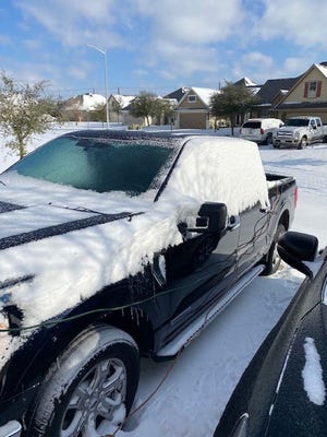 Dan Basile used his 2021 F-150 to power his home in Bryan, Texas during blackouts between February 14-17. This shows his vehicle screen as he uses the onboard generator on February 15, 2021.