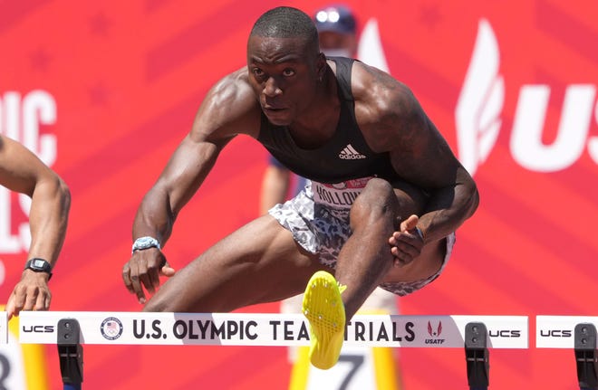 Grant Holloway was one-hundredth of a second off the world record in the 110-meter hurdles.