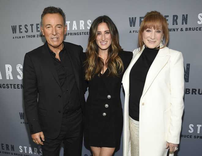 Singer-songwriter&#x20;and&#x20;co-director&#x20;Bruce&#x20;Springsteen,&#x20;left,&#x20;daughter&#x20;Jessica&#x20;Springsteen,&#x20;center,&#x20;and&#x20;wife&#x20;Patti&#x20;Scialfa&#x20;attend&#x20;the&#x20;special&#x20;screening&#x20;of&#x20;&quot;Western&#x20;Stars&quot;&#x20;at&#x20;Metrograph&#x20;in&#x20;New&#x20;York,&#x20;in&#x20;this&#x20;Wednesday,&#x20;Oct.&#x20;16,&#x20;2019,&#x20;file&#x20;photo.