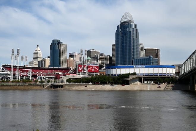 The downtown Cincinnati Skyline photographed on Wednesday, June 23, 2021.