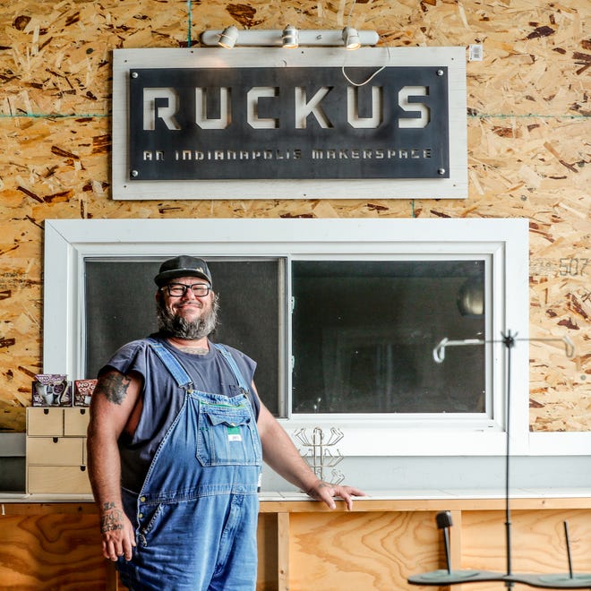 John Asher, a Riley Area Development Corporation manager, on Friday, July 9, 2021, at Ruckus Makerspace in Indianapolis.