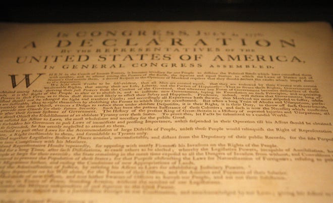 One of the 25 known survivors from the original copies made upon the Declaration's approval on July 4, 1776, on display at the Cincinnati Museum Center in 2010.