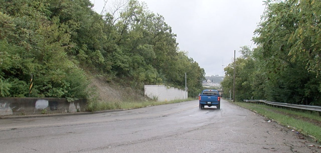 Crews built a retaining wall along Elberon Avenue in 2019 to stop landslides. 
