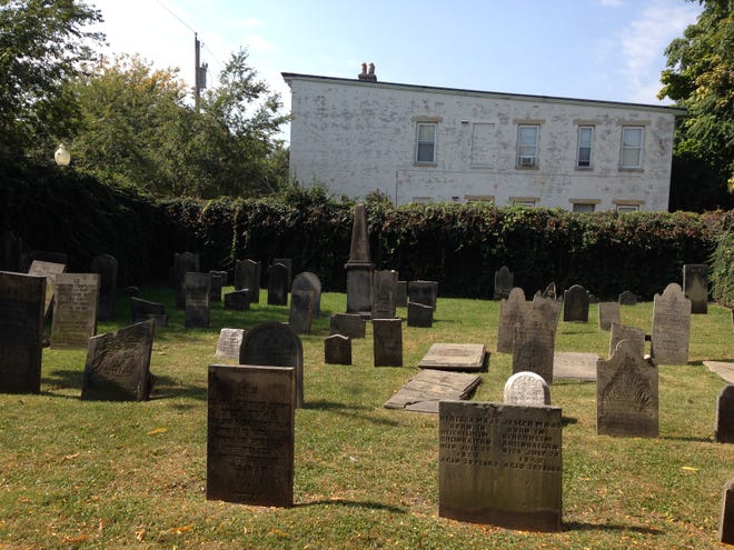 OCTOBER 1, 2014: Chestnut Street Cemetery, also known as Old Jewish Cemetery, the oldest Jewish cemetery west of the Allegheny Mountains, in the Betts-Longworth Historic District in the West End, at Chestnut Street and Central Avenue. It was open from 1821 to 1849. The cemetery is owned by Jewish Cemeteries of Greater Cincinnati.