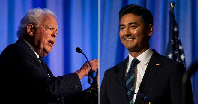 Cincinnati councilman David Mann and Hamilton County Clerk of Courts Aftab Pureval meet for a debate Tuesday, Sept. 21, at Xavier University, hosted by The Enquirer.