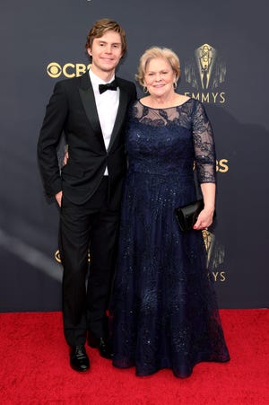 "Mare of Easttown" star Evan Peters (with his mom Julie) won the Emmy for supporting actor in a limited series.